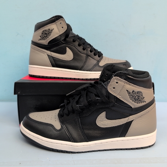 Nike Air Jordan 1 Retro High OG Shadow Men's Shoes US 9.5 Black Grey 555088-013